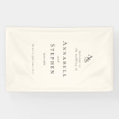 Banderoles Elégant, Classique, Monogramme, Beige, Mariage (Horizontal)