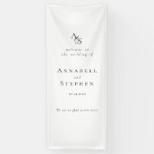 Banderoles Élégant, Classique, Monogramme, Blanc, Mariage (Vertical)