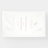 Banderoles Élégant, Classique, Monogramme, Blanc, Mariage (Horizontal)