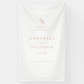 Banderoles Élégant, Classique, Monogramme, Blanc, Mariage (Vertical)