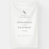 Banderoles Élégant, Classique, Monogramme, Blanc-Noir, Mariag (Vertical)