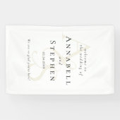 Banderoles Élégant, Classique, Monogramme, Mariage blanc (Horizontal)