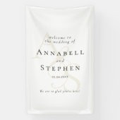 Banderoles Élégant, Classique, Monogramme, Mariage blanc (Verticale)