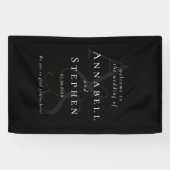 Banderoles Élégant, Classique, Monogramme, Noir, Mariage (Horizontal)