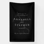 Banderoles Élégant, Classique, Monogramme, Noir, Mariage (Verticale)