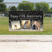 Banderoles Elégant Collage Photo Gold Silver 25e anniversaire (En situation)