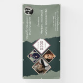 Banderoles Élégant Collage photo vert Professionnel Affaires (Verticale)