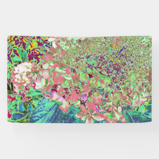 Banderoles Élégant Corail et Chartreuse Limelight Hydrangea (Horizontal)
