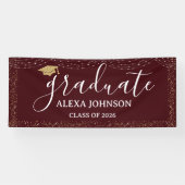 Banderoles Elegant Deep Burgundy Class Of 2026 Graduate (Horizontal)