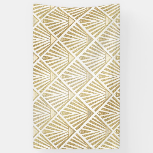 Banderoles Elégant design art déco en palmier doré (Vertical)