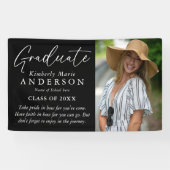 Banderoles Élégant Diplômé Photo & Citation Graduation (Horizontal)