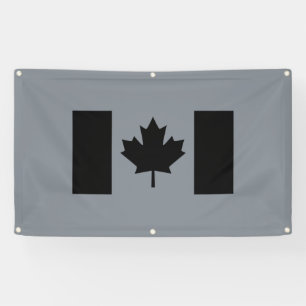 Banderoles Élégant drapeau canadien en noir