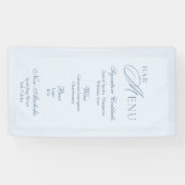 Banderoles Elegant Dusty Blue Wedding Bar Menu (Horizontal)