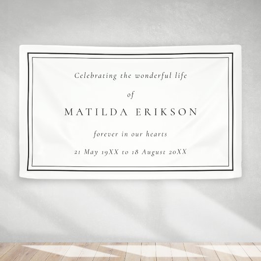 Banderoles Élégant enterrement | Fête classique de la vie