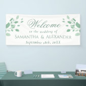 Banderoles Élégant Eucalyptus Feuilles Mariage de bienvenue (Salon professionnel)