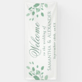 Banderoles Élégant Eucalyptus Feuilles Mariage de bienvenue (Vertical)
