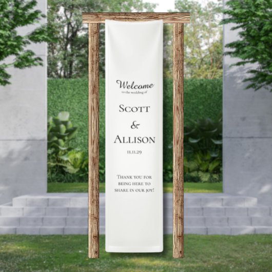 Banderoles Elegant Fabric Wedding Sign Custom Welcome Banner