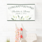 Banderoles Elégant Feuille d'aquarelle Mariage Félicitations (En situation)