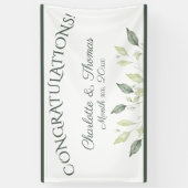 Banderoles Elégant Feuille d'aquarelle Mariage Félicitations (Vertical)