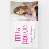 Banderoles Elegant Fifty and Fabulous Art Deco 50th Birthday (Vertical)