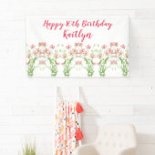 Banderoles Élégant Fleurs sauvages roses 16e anniversaire per (En situation)