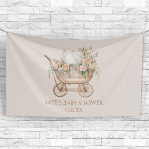 Banderoles Élégant Floral Vintage Baby Carriage Baby shower