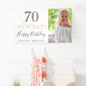 Banderoles Elegant Funny 70 So What 70th Birthday Photo (En situation)