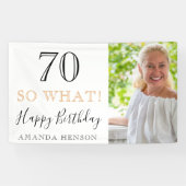 Banderoles Elegant Funny 70 So What 70th Birthday Photo (Horizontal)