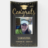 Banderoles Elégant Gold Graduation Class of 2022 Photo (Vertical)