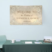 Banderoles Elégant Gold Hearts Mariage dentelle (Salon professionnel)