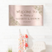 Banderoles Elégant Gold Hearts Rose Gold (En situation)