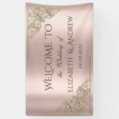 Banderoles Elégant Gold Hearts Rose Gold (Vertical)