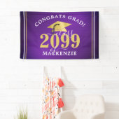 Banderoles Élégant Graduation Metallic Purple Gold Classe Ann (En situation)