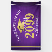 Banderoles Élégant Graduation Metallic Purple Gold Classe Ann (Vertical)