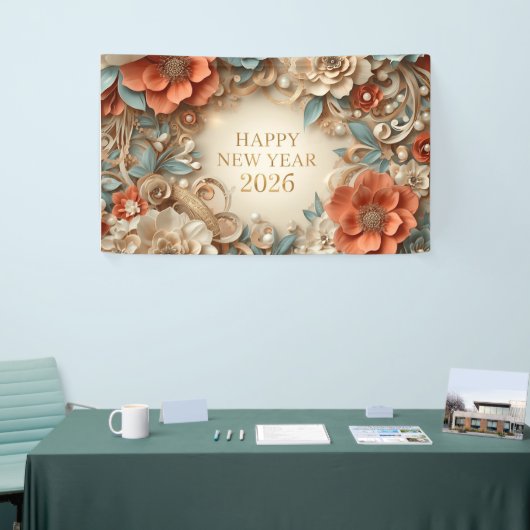 Banderoles elegant happy new year party banner (Salon professionnel)