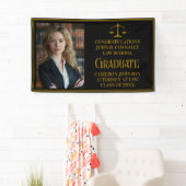 Banderoles Elegant Law School Photo Graduation Party Black (En situation)