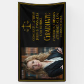 Banderoles Elegant Law School Photo Graduation Party Black (Vertical)
