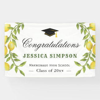 Banderoles Élégant Lemons Verdure Moderne Graduation Graduate