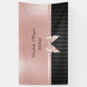 Banderoles Élégant Luxe Design, Étalé, Pink Ribbon Bow (Vertical)