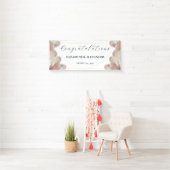 Banderoles Élégant Magnolia Mariage rose et blanc (En situation)