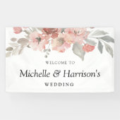 Banderoles Élégant Mariage d'aquarelle rose pâle (Horizontal)
