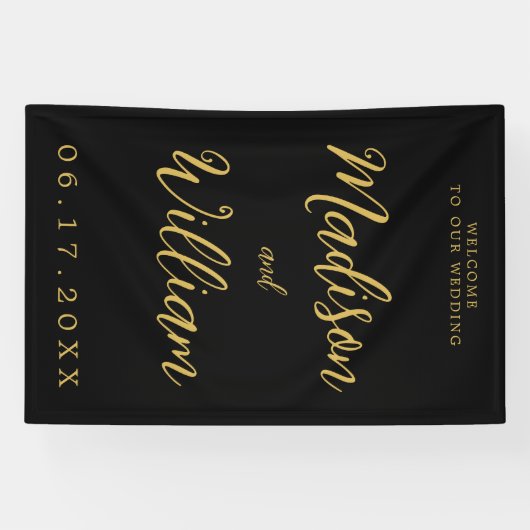 Banderoles Élégant Mariage de bienvenue de script moderne Bla (Horizontal)