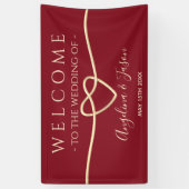 Banderoles Élégant Mariage de bienvenue rouge (Vertical)