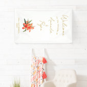 Banderoles Elégant Mariage de fleurs d'or orange (En situation)