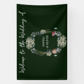 Banderoles Élégant Mariage de fleurs vertes et de champignons (Verticale)