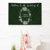 Banderoles Élégant Mariage de fleurs vertes et de champignons (Insitu)