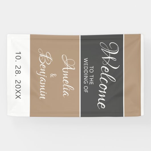 Banderoles Élégant Mariage de script gris clair simple (Horizontal)