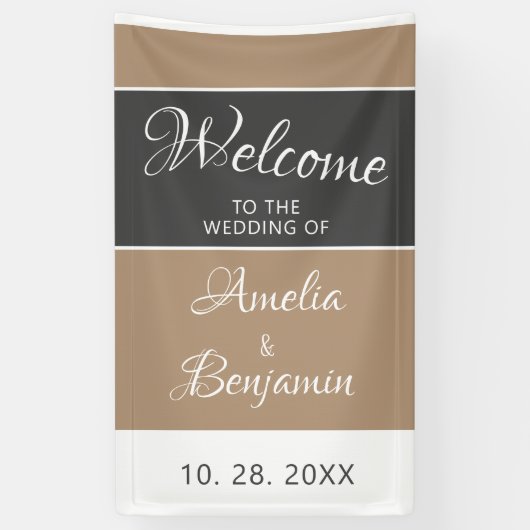 Banderoles Élégant Mariage de script gris clair simple (Vertical)