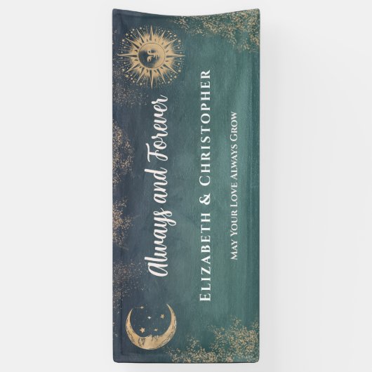 Banderoles Élégant Mariage d'or Sun Moon (Vertical)