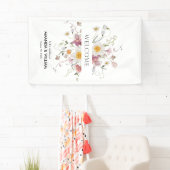 Banderoles Elégant Mariage Floral Bienvenue (En situation)